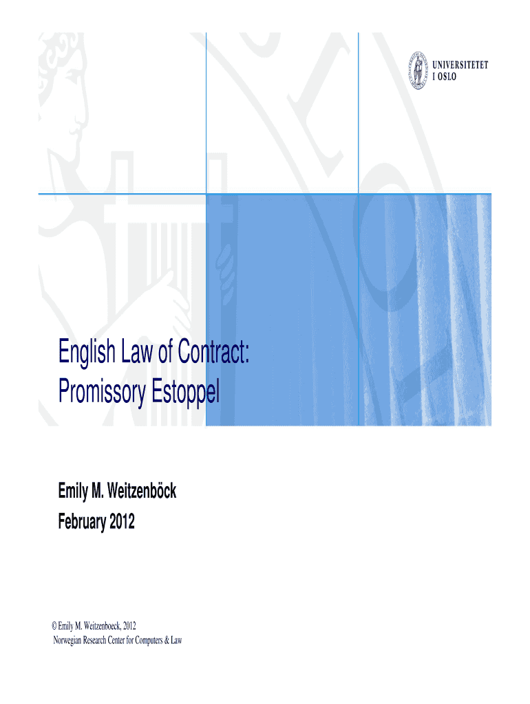 Fillable Online Promissory Estoppel Fax Email Print pdfFiller