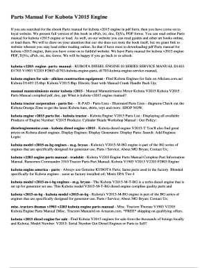 Parts Manual For Kubota V2015 Engine - pajaritotv.com