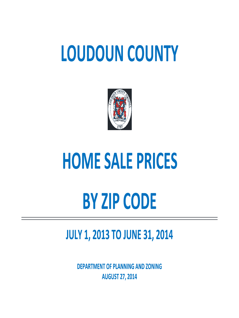 Fillable Online loudoun HOME SALE PRICES BY ZIP CODE Loudoun County
