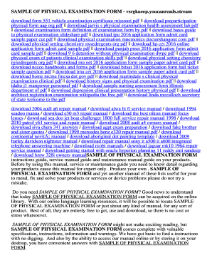 Consulting invoice examples - SAMPLE OF PHYSICAL EXAMINATION FORM. SAMPLE OF PHYSICAL EXAMINATION FORM - vsrgkueep youcanreads