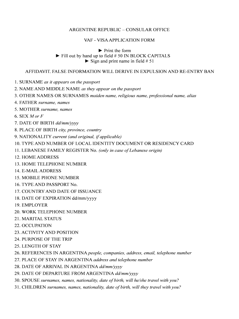 Fillable Online VAF VISA APPLICATION FORM Fax Email Print PdfFiller fillable-online-vaf-visa-application-form-fax-email-print-pdffiller