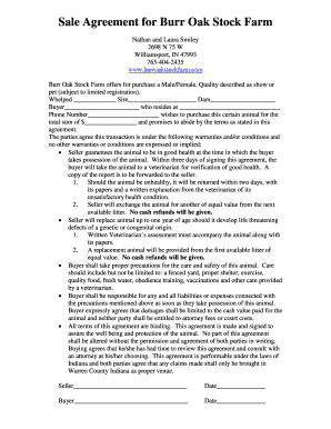 Right of way agreement sample - burr oak stock farm