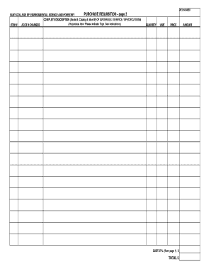Purchase Requisition Form
