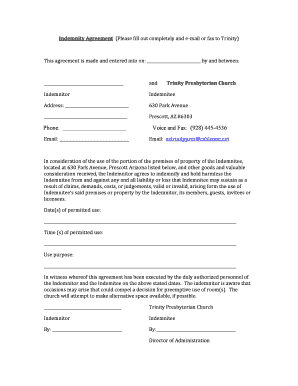 Indemnity Agreement.pdf - Trinity Presbyterian Church - aztrinitypres