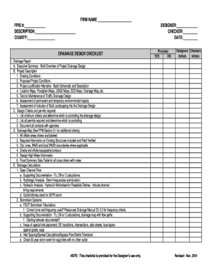 Fillable Online Drainage Design Checklist Fax Email Print - pdfFiller