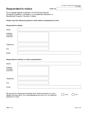 Respondent’s Notice Form RNA