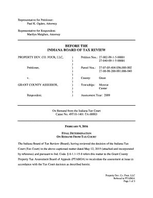 REPRESENTATIVES FOR PETITIONER: - IN.gov - in