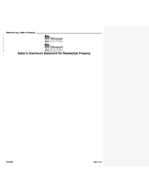 Seller’s Disclosure Statement for Residential Property