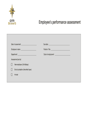 Employee Performance Assessment Form