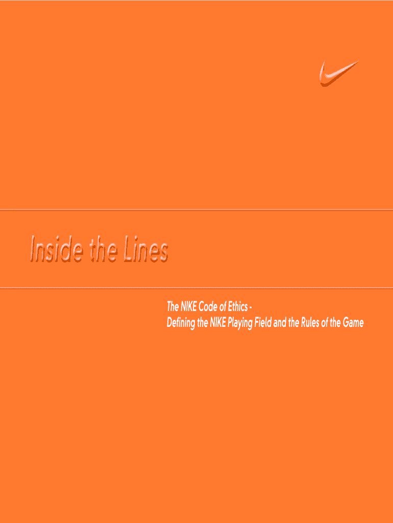 Fillable Online The NIKE Code of Ethics Defining the NIKE Playing Field