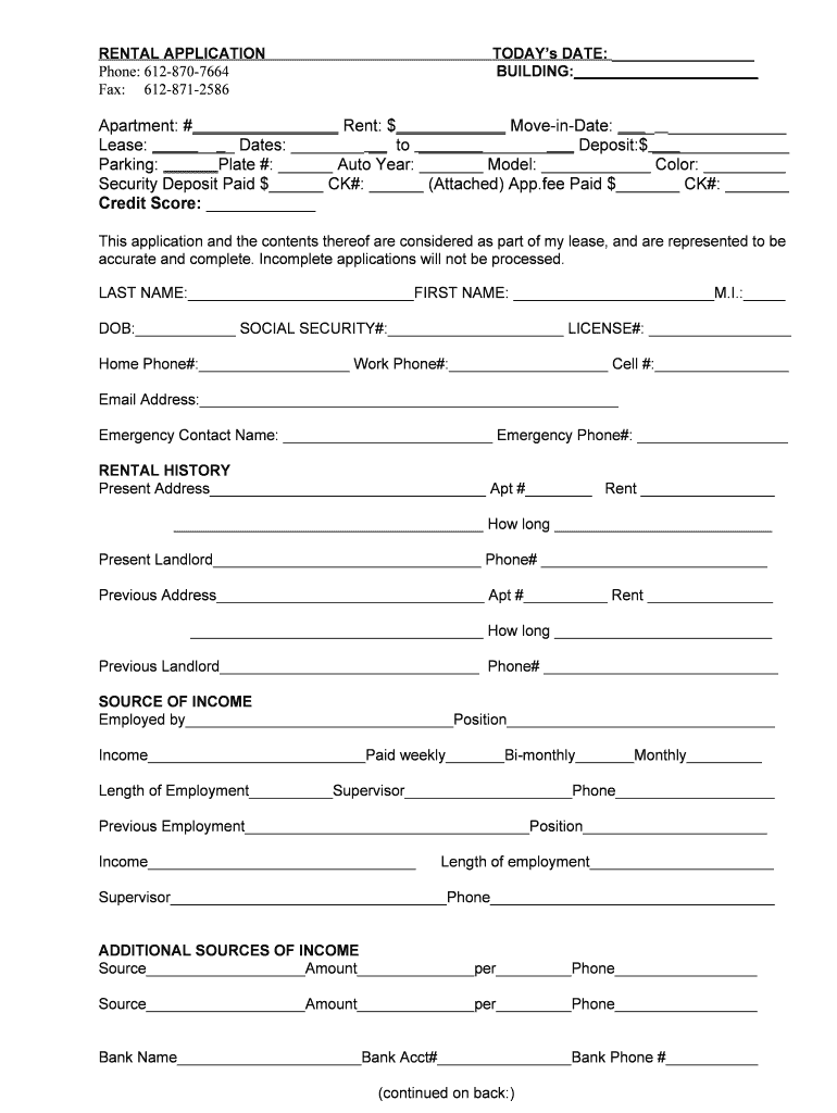 Fillable Online Download Rental Application The Buckingham Apartments