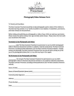 Photograph/Vide Photograph/Video Release Form - The New ...
