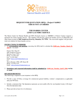 REQUEST FOR QUOTATION (RFQ) - MHMRA of Harris... - mhmraharris