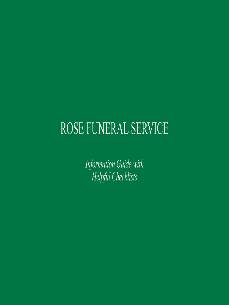 Fillable Online rosefuneral co to download our funeral information