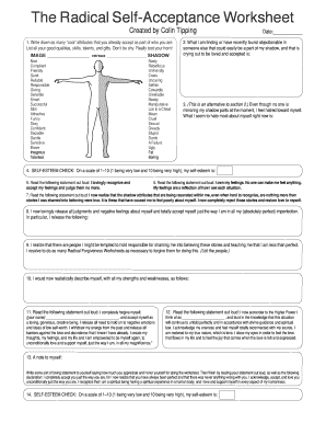 Radical Acceptance Worksheet - Fill and Sign Printable Template Online