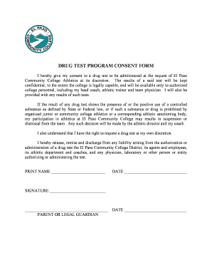 Fillable Online epcc DRUG TEST PROGRAM CONSENT FORM ... Fillable Online epcc DRUG TEST PROGRAM CONSENT FORM ...
