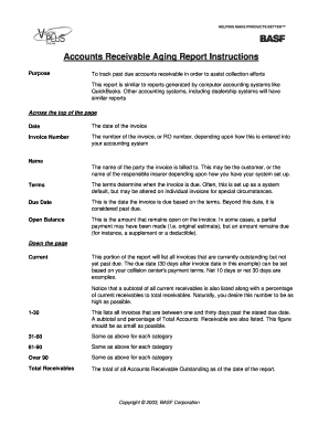 Accounts Receivable Aging Report Instructions