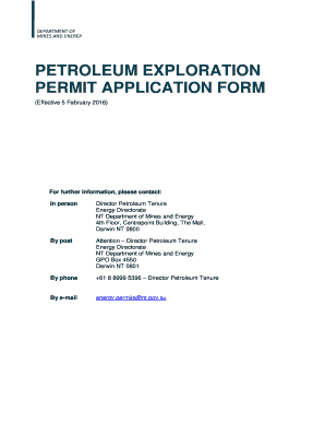 Exploration Permit Application Application Form... - nt gov