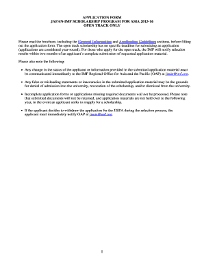 Sample application form open track - imf
