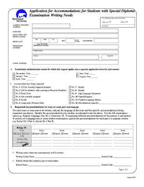 Fillable Online Application for Accommodations for Students with Fax ...