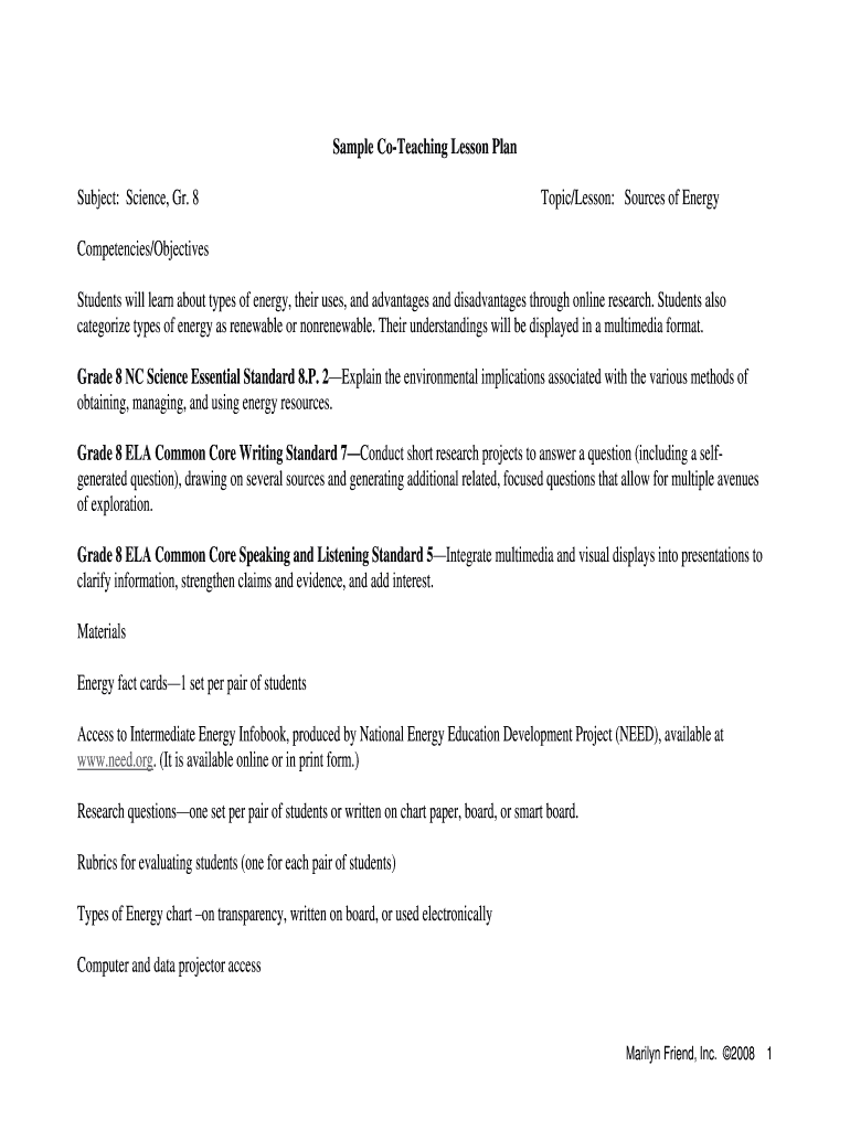 fillable-online-sample-co-teaching-lesson-plan-fax-email-print-pdffiller
