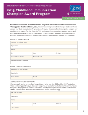 Child immunization card pdf - 2013 CDC Childhood Immunization Champion Award. 2013 CDC Childhood Immunization Champions - vtpha