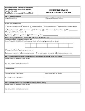 Please return the Vendor Registration Form to the email address or fax number indicated on the form