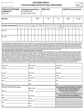 Devon horse show 2014 entry blank for qualifying hunter & jumper ...