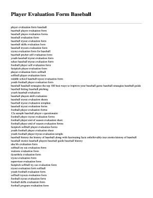 Fillable Online Player Evaluation Form Baseball. player evaluation form ...