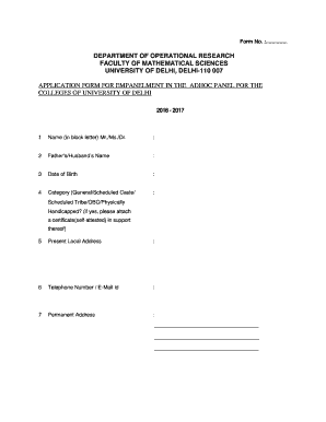 Please click here to read the Application Form - University of Delhi