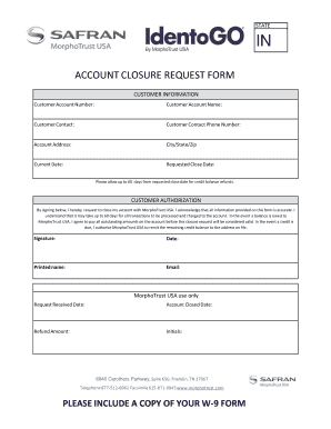 Account Closure Request Form