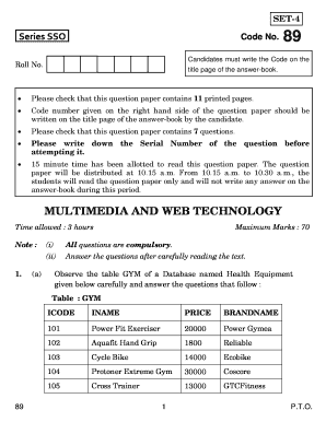 Series SSO Code No. 89 - cbse.nic.in - cbse nic