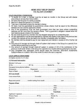 Sere Loan Form - serewelfare