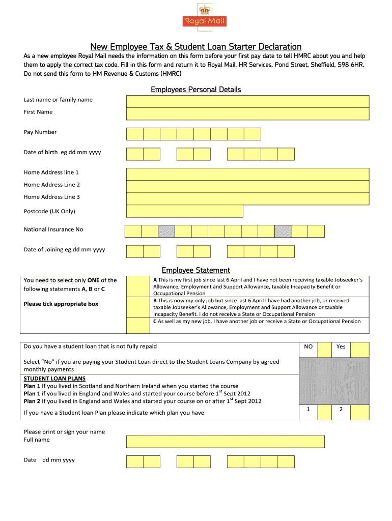 New Employee Starter Form Fill Online Printable Fillable Blank Vrogue