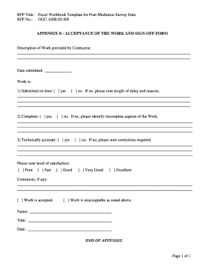 RFP Title: Excel Workbook Template for Post-Mediation Survey Data ... - courts ca