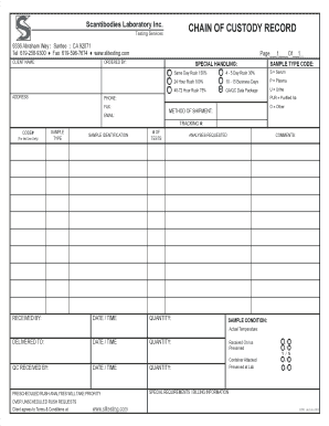 Chain Of Custody Form Pdf Fill And Sign Printable Template Online