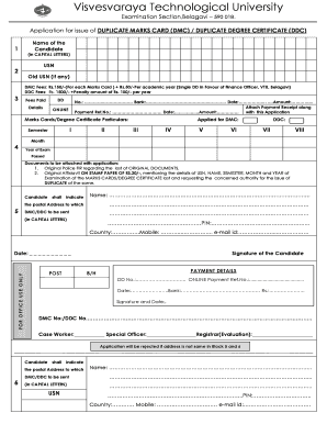 Duplicate Marks Card Application