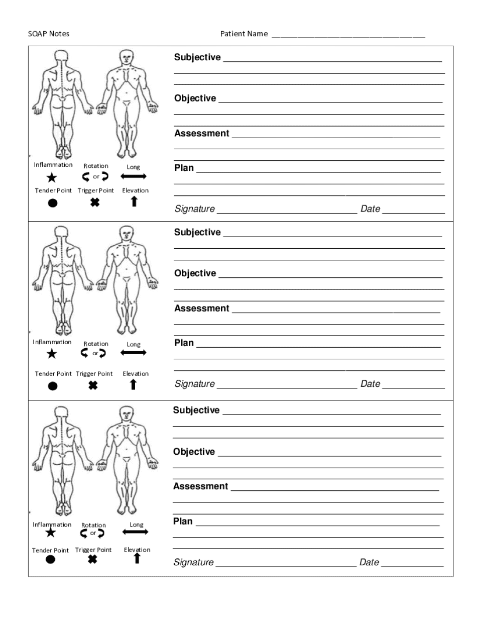 Massage Therapy Soap Note Template