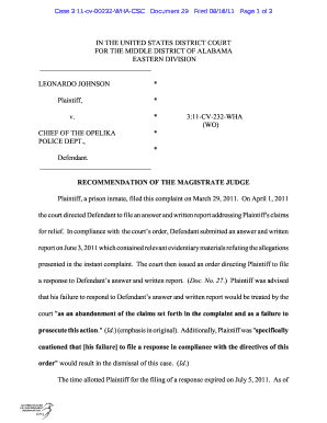 Case 3:11-cv-00232-WHA-CSC Document 29 Filed 08/18/11 Page 1 of 3 - gpo