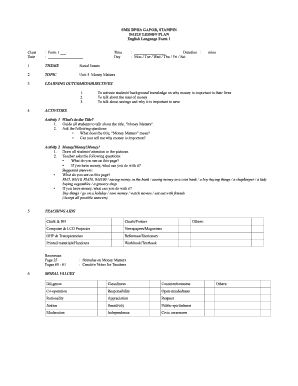 Lesson plan format in english - SMK DPHA GAPOR, STAMPIN DAILY LESSON PLAN English... - missymacy