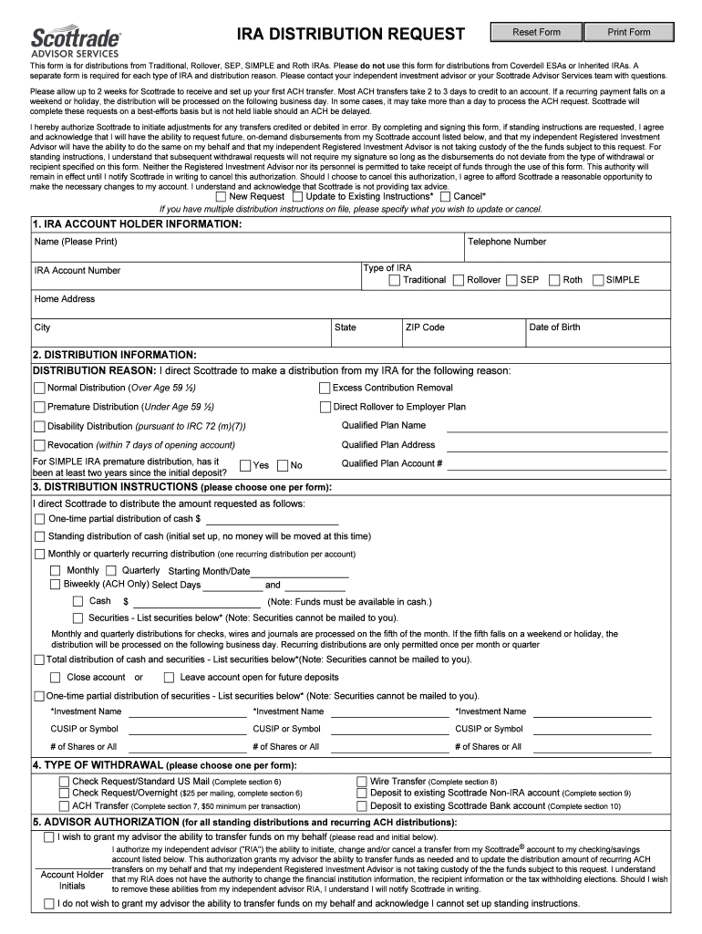Fillable Online This form is for distributions from Traditional ...