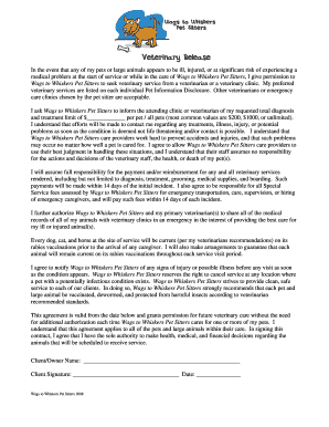 printable pet sitter vet release form edit fill out download