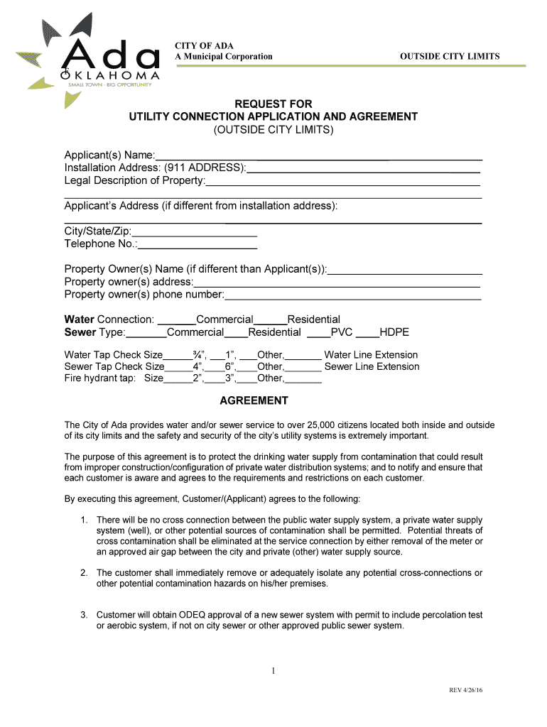 Fillable Online OUTSIDE CITY LIMITS Ada Fax Email Print pdfFiller