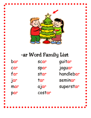 Fillable Online -Ar Word Family List Fax Email Print - Pdffiller