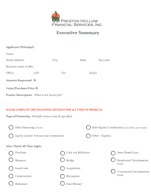 Executive Summary Template -General Multiple contacts