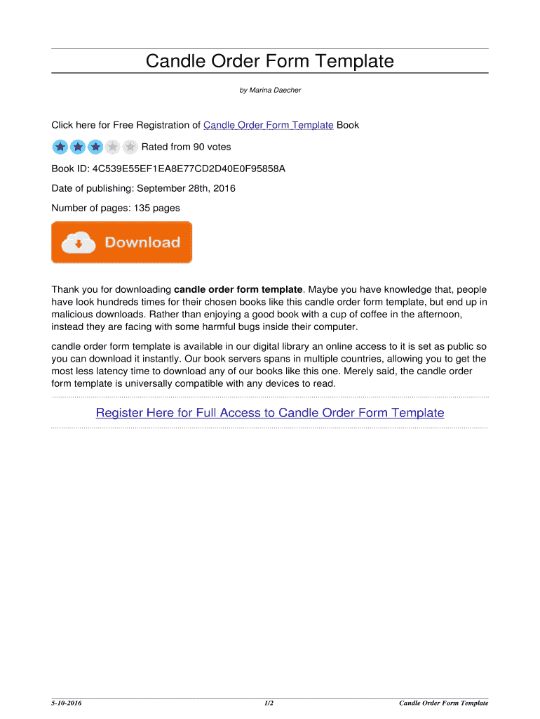 Fillable Online Candle Order Form Template candle order form template Fillable Online Candle Order Form Template candle order form template