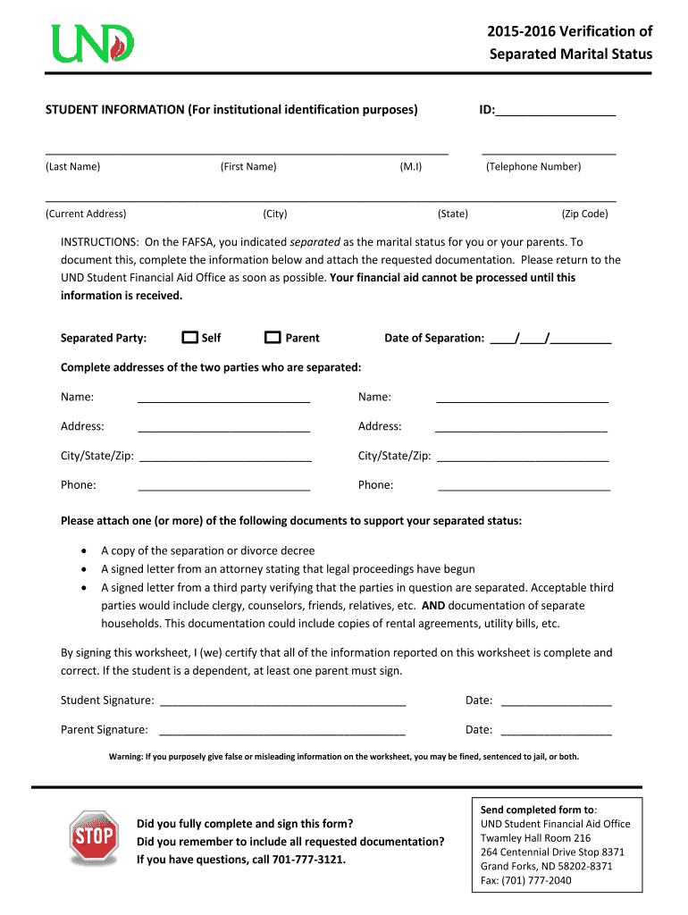 Fillable Online und Separated Marital Status und Fax Email Print