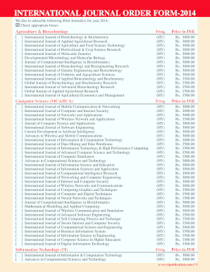 International Journal Order Form 2014