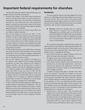 Federal Reporting Requirements for Churches