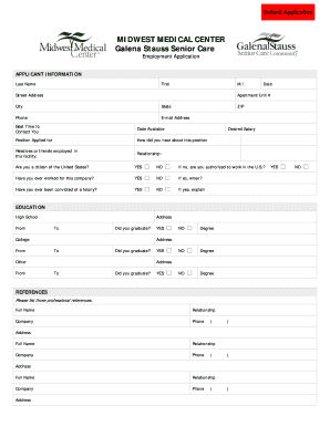 Midwest Medical Center Employment Application